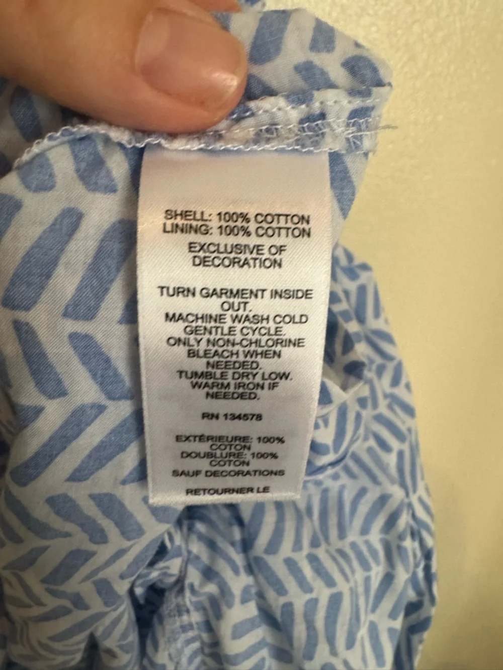 Vineyard Vines Blue Cotton Mini Dress Sleeveless Fit & Flare Summer Size L - Picture 6 of 9